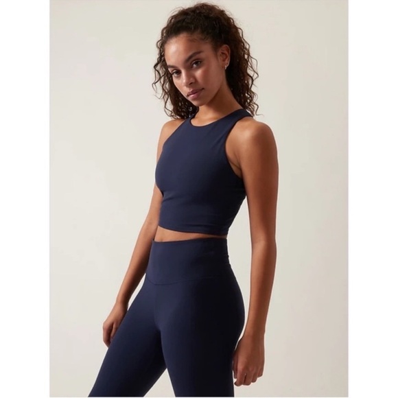 Athleta Conscious Crop Bra Top size Medium in Navy - Picture 3 of 10